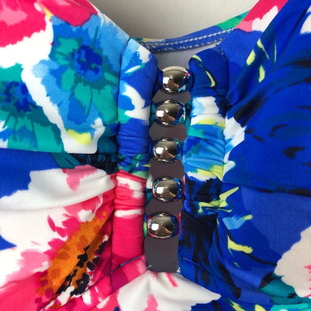 Penbrooke Blue Floral One Piece Swimsuit - Picture 4 of 6
